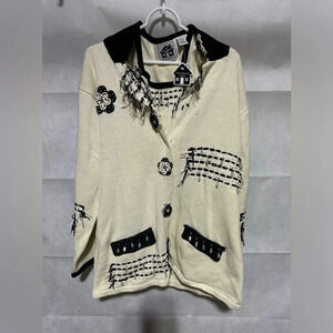 Storybook Knits 2 Pc 1X Floral Beaded Embellished Cardigan Sweater Tank Set NWT